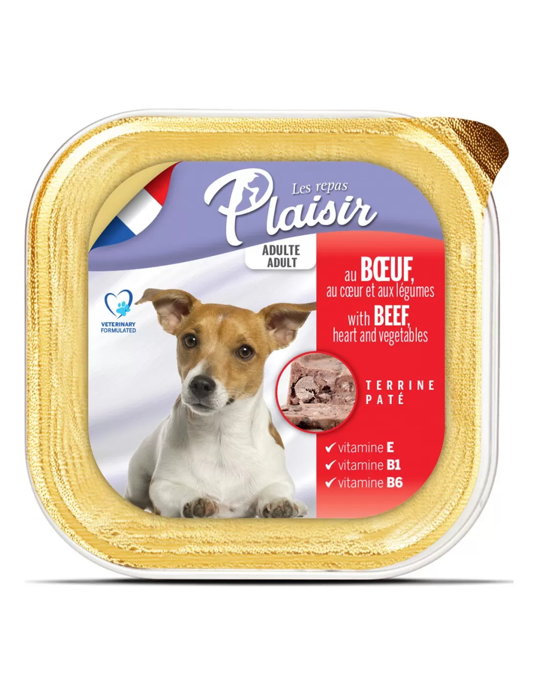 PLAISIR Hrană pentru câini Pate Vită/Inimă/Legume 150g