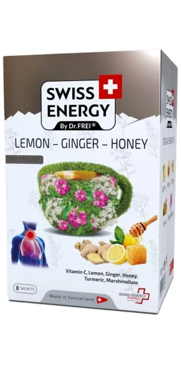 SWISS ENERGY Ceai din plante Lămâie-Gimbir-Miere 60g