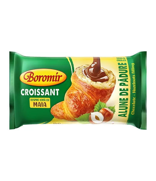 BOROMIR Croissant Cremă cu Ciocolată Alune de Pădure 60g