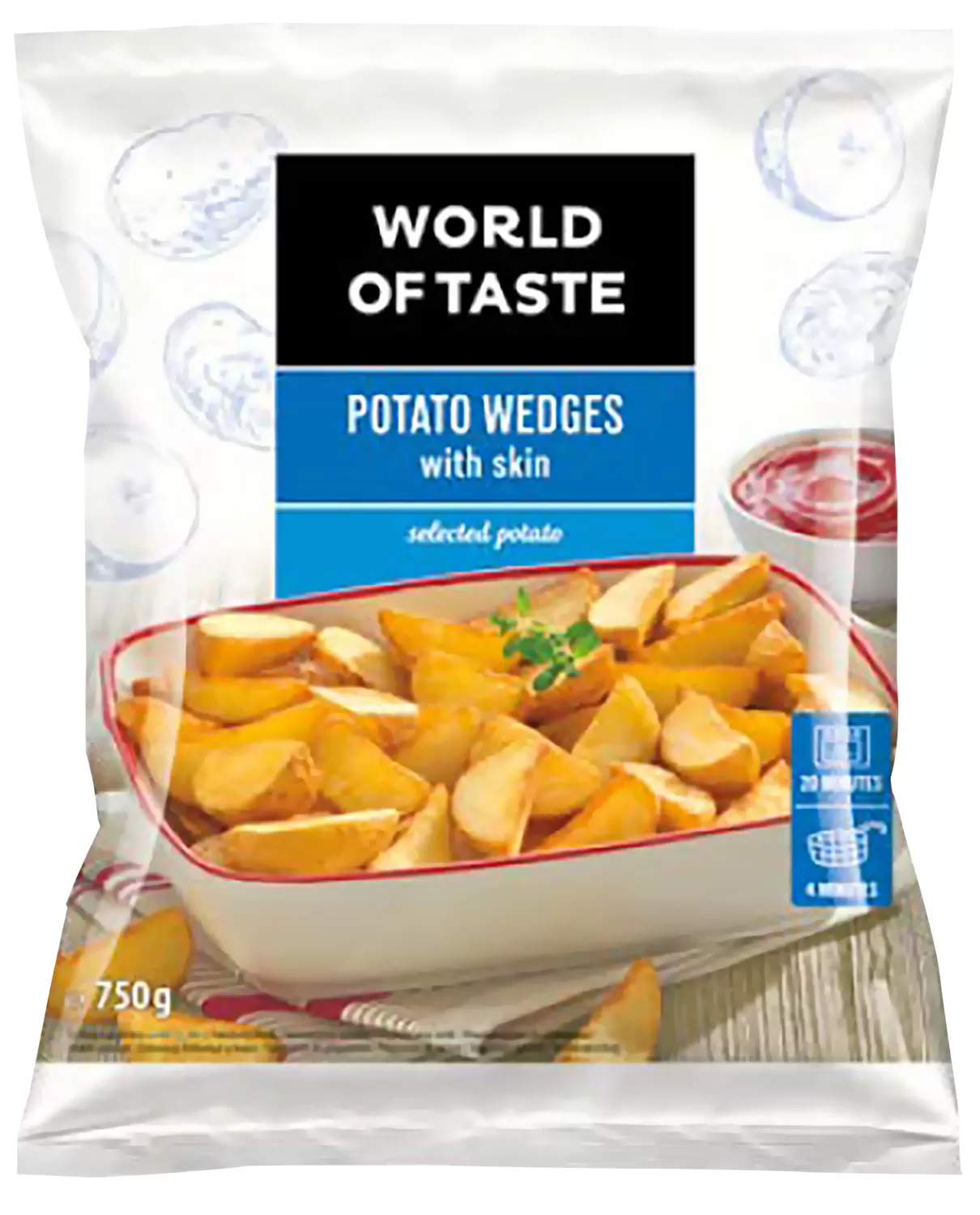 WORLD OF TASTE Cartofi congelați wedges 750g